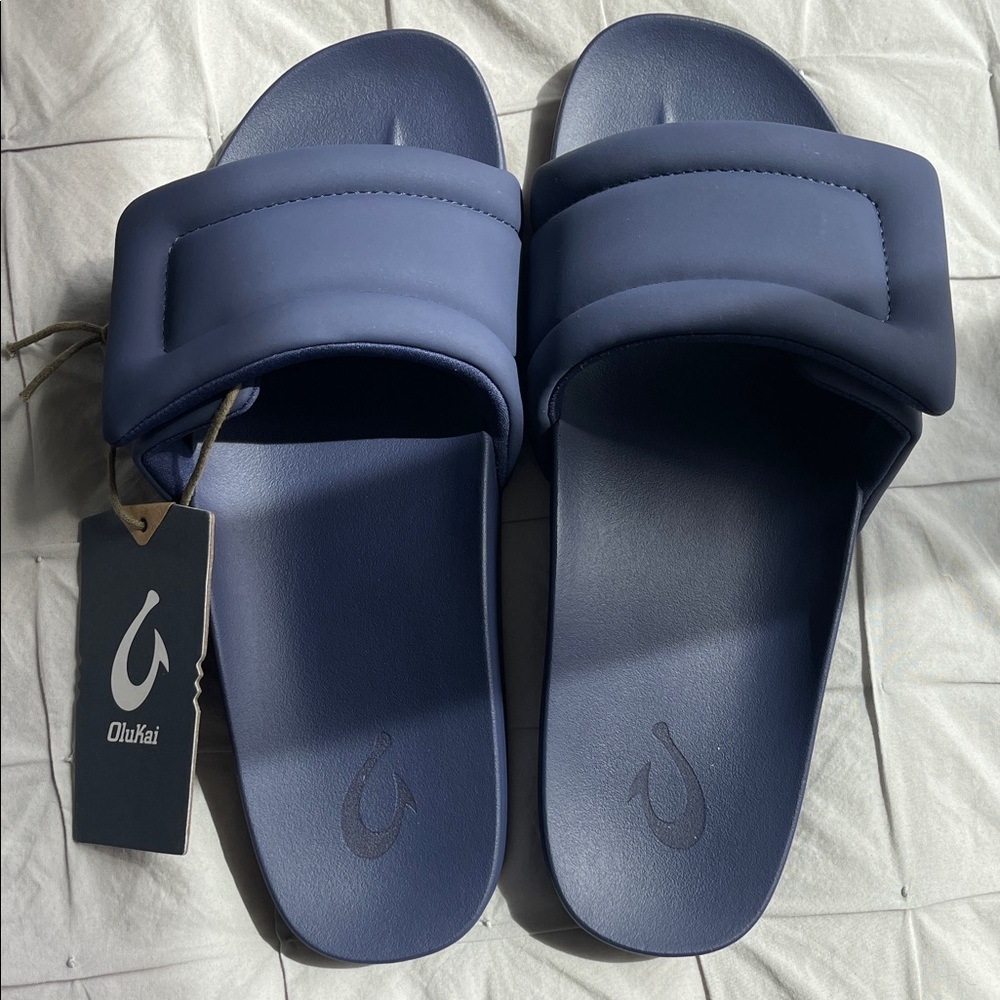 OluKai Sunbeam Navy Slide Sandals - Picture 3 of 5